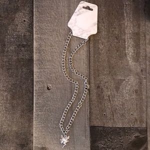 Silver tone angel pendant necklace